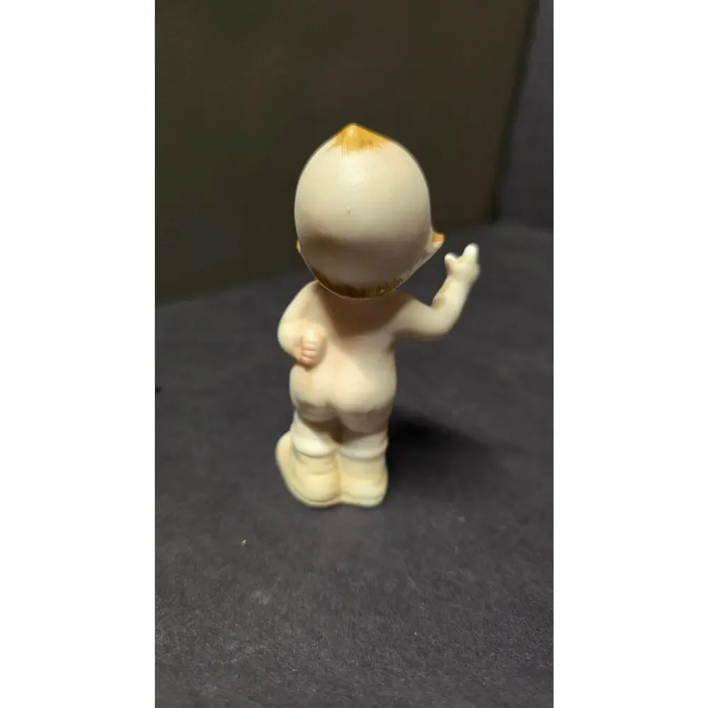 Vintage Beige Porcelain Kewpie Doll Baby Figurine Hand Painted Small Cute Decor
